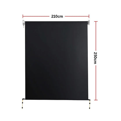 Retractable Straight Drop Roll Down Awning Garden Patio Screen 2.1X2.5M V63-842941