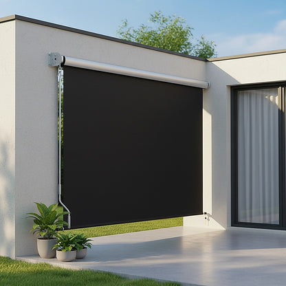 Retractable Straight Drop Roll Down Awning Garden Patio Screen 3.0X2.5M V63-842961