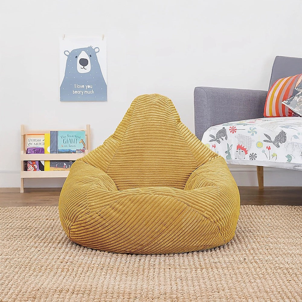 Jumbo Cord Beanbag Chair Cover Unfilled Large Bean Bag - Mustard V63-842981