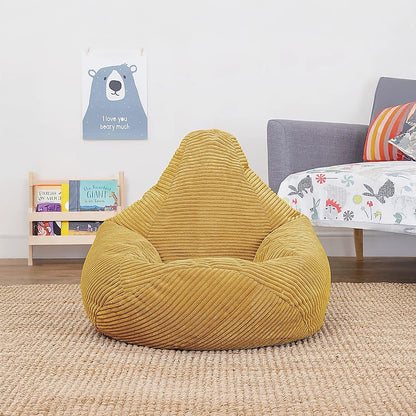 Jumbo Cord Beanbag Chair Cover Unfilled Large Bean Bag - Mustard V63-842981