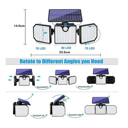 230 LED Solar Lights Outdoor 260LM Waterproof Motion Sensor Security Wall Lamp V63-843001