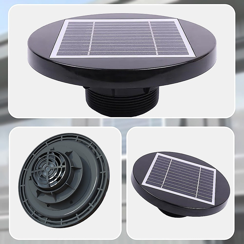 Solar Powered Roof Fan Ventilator Loft Vent for Boat RV Greenhouse Shed Caravan V63-843011