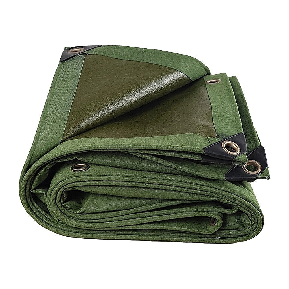 3x4M Army Heavy Duty Waterproof Canvas Tarp Tarpaulin Sun Blocked Dustproof V63-843021