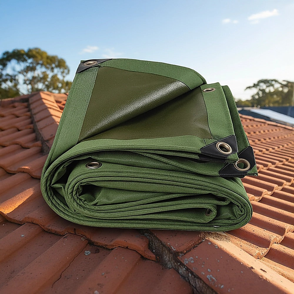 3x4M Army Heavy Duty Waterproof Canvas Tarp Tarpaulin Sun Blocked Dustproof V63-843021