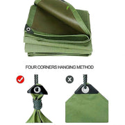 3x4M Army Heavy Duty Waterproof Canvas Tarp Tarpaulin Sun Blocked Dustproof V63-843021