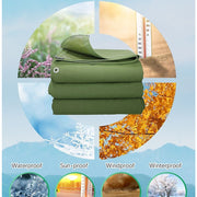 3x4M Army Heavy Duty Waterproof Canvas Tarp Tarpaulin Sun Blocked Dustproof V63-843021