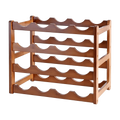 Bamboo Stackable Modular Freestanding Countertop Wine Shelf Rack V63-843051