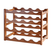 Bamboo Stackable Modular Freestanding Countertop Wine Shelf Rack V63-843051