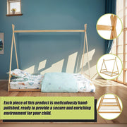 Kids Tent Montessori Toddler Floor Bed Wooden Bedframe V63-843061