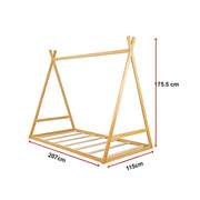 Kids Tent Montessori Toddler Floor Bed Wooden Bedframe V63-843061