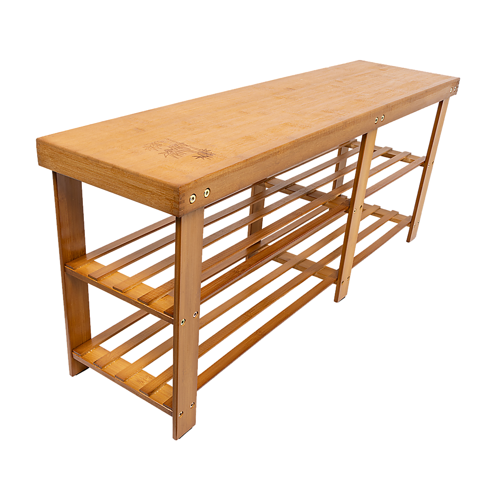 Bamboo Shoe Rack Wooden Bench Storage Organiser Cabinet Holder Stool V63-843071
