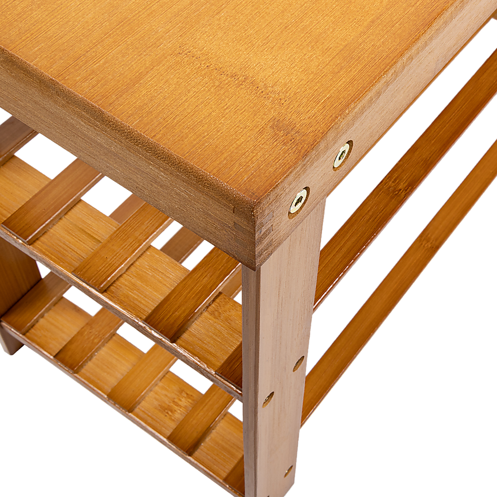 Bamboo Shoe Rack Wooden Bench Storage Organiser Cabinet Holder Stool V63-843071