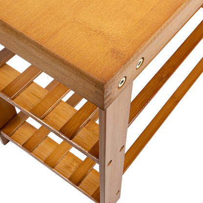 Bamboo Shoe Rack Wooden Bench Storage Organiser Cabinet Holder Stool V63-843071
