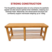 Bamboo Shoe Rack Wooden Bench Storage Organiser Cabinet Holder Stool V63-843071