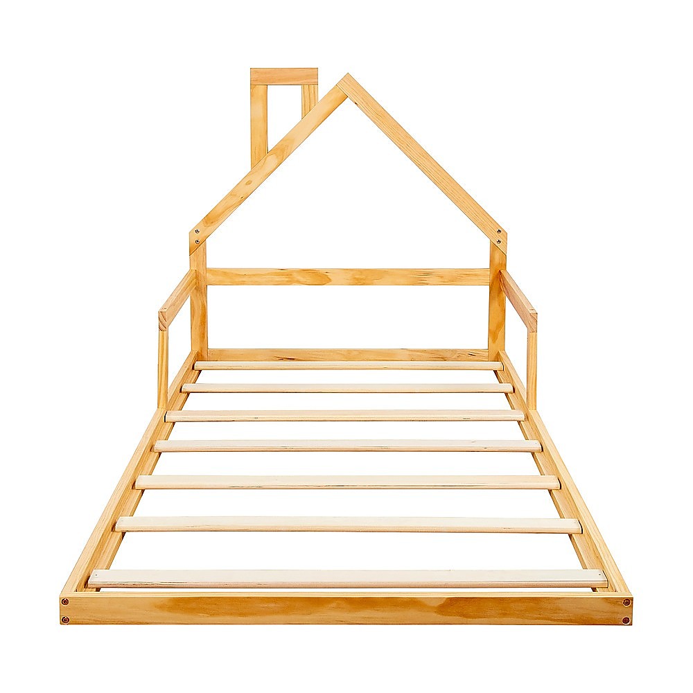Pine Wood Floor Bed House Frame for Kids and Toddlers V63-843091