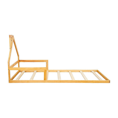 Pine Wood Floor Bed House Frame for Kids and Toddlers V63-843091