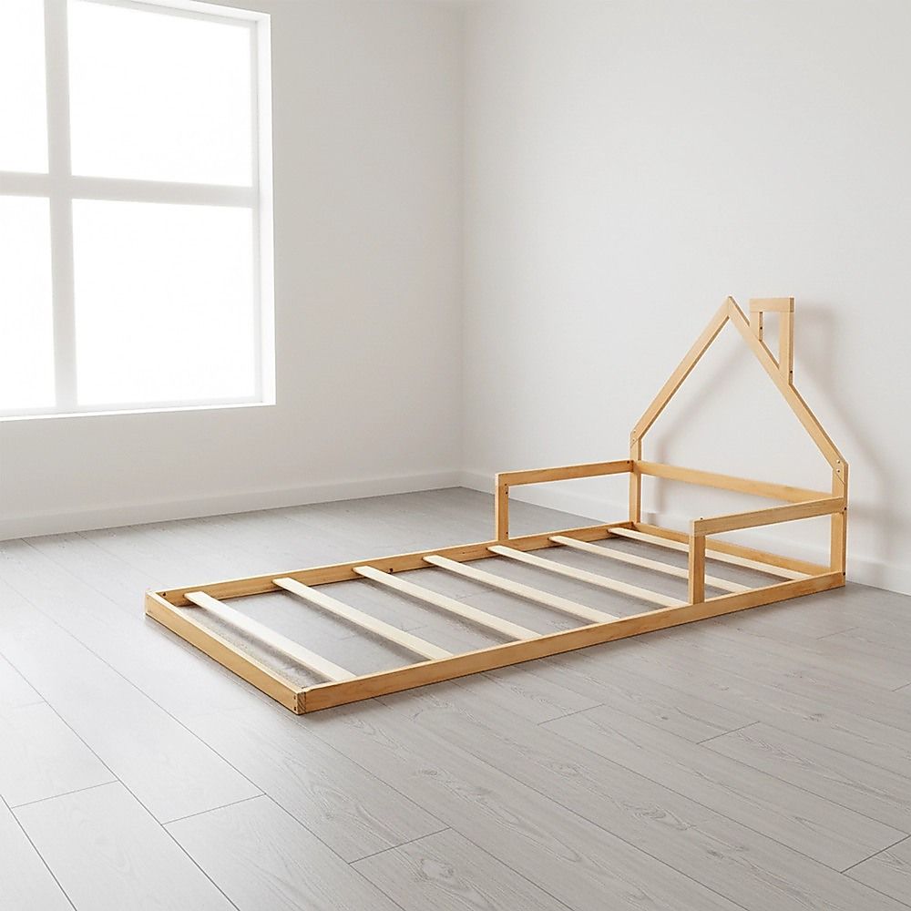 Pine Wood Floor Bed House Frame for Kids and Toddlers V63-843101