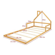 Pine Wood Floor Bed House Frame for Kids and Toddlers V63-843101