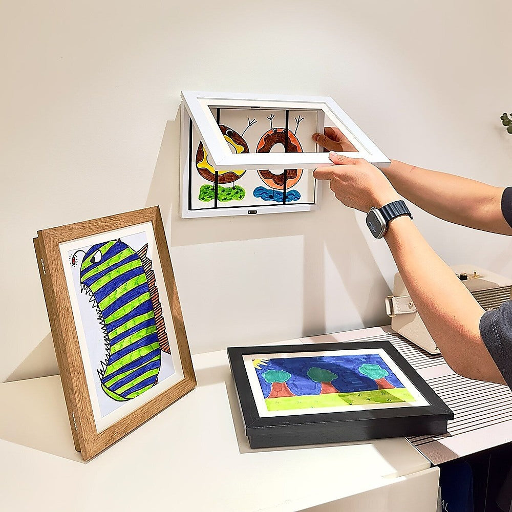 Kids Art Wood Frame Children Art Projects Display Hold 150 Pictures V63-843161