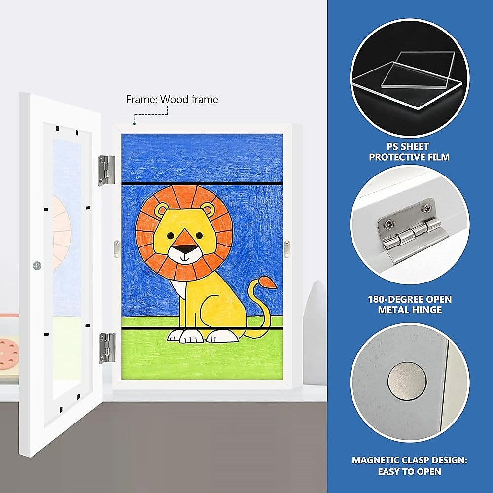 Kids Art Wood Frame Children Art Projects Display Hold 150 Pictures V63-843161