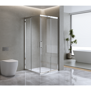 Adjustable 1100x900mm Double Sliding Door Glass Shower Screen in Chrome V63-843391
