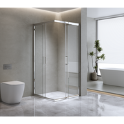 Adjustable 1100x1000mm Double Sliding Door Glass Shower Screen in Chrome V63-843401