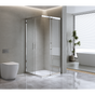 Adjustable 1100x1000mm Double Sliding Door Glass Shower Screen in Chrome V63-843401