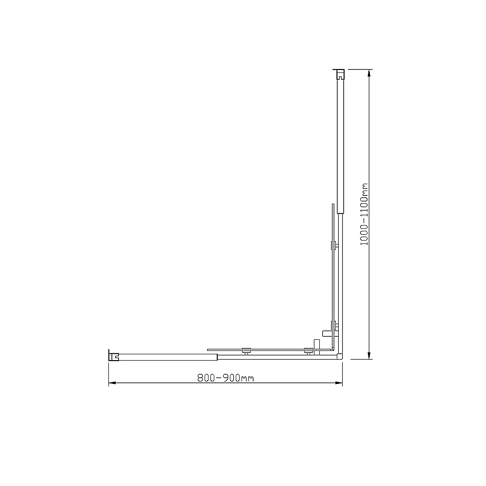 Adjustable 900x1100mm Double Sliding Door Glass Shower Screen in Chrome V63-843631