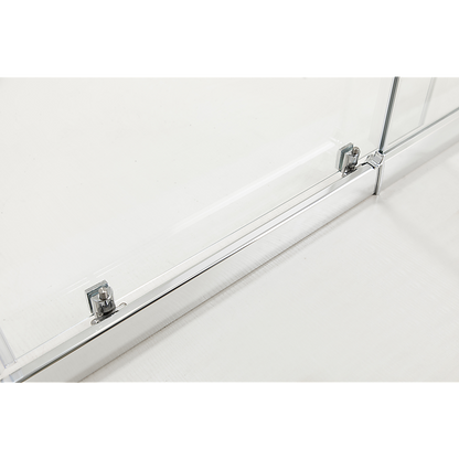 Adjustable 1100x900mm Double Sliding Door Glass Shower Screen in Chrome V63-843691