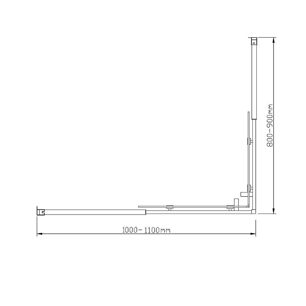 Adjustable 1100x900mm Double Sliding Door Glass Shower Screen in Chrome V63-843691