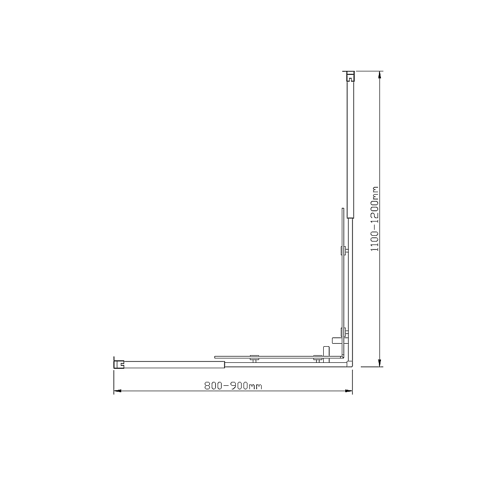 Adjustable 900x1200mm Double Sliding Door Glass Shower Screen in Black V63-843801
