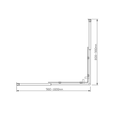 Adjustable 1000x900mm Double Sliding Door Glass Shower Screen in Black V63-843811