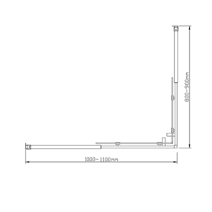 Adjustable 1100x900mm Double Sliding Door Glass Shower Screen in Black V63-843851