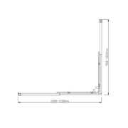 Adjustable 1100x1000mm Double Sliding Door Glass Shower Screen in Black V63-843861