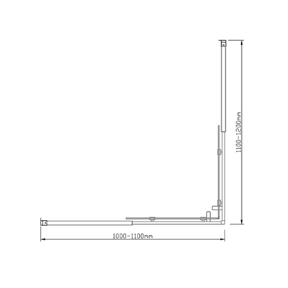 Adjustable 1100x1200mm Double Sliding Door Glass Shower Screen in Black V63-843881