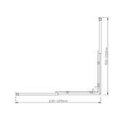 Adjustable 1200x1000mm Double Sliding Door Glass Shower Screen in Black V63-843901