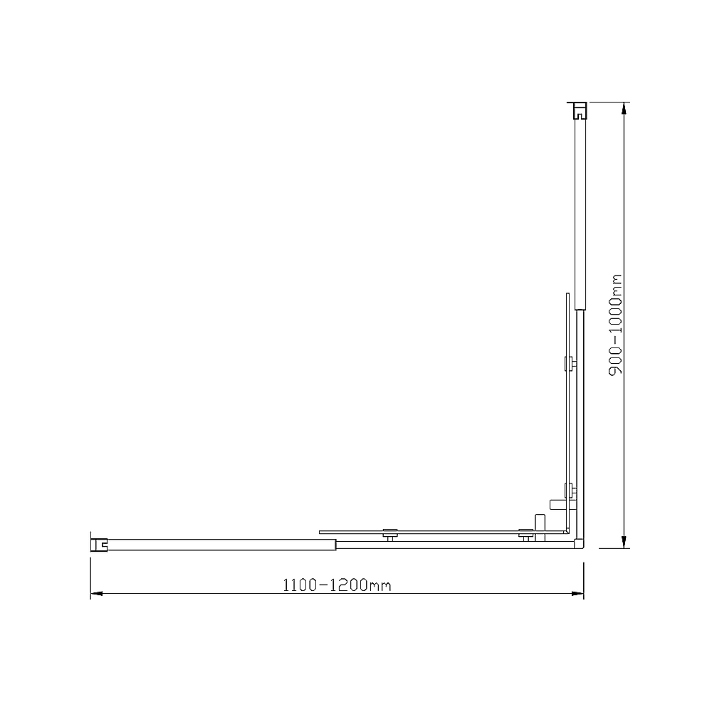 Adjustable 1200x1000mm Double Sliding Door Glass Shower Screen in Black V63-843901