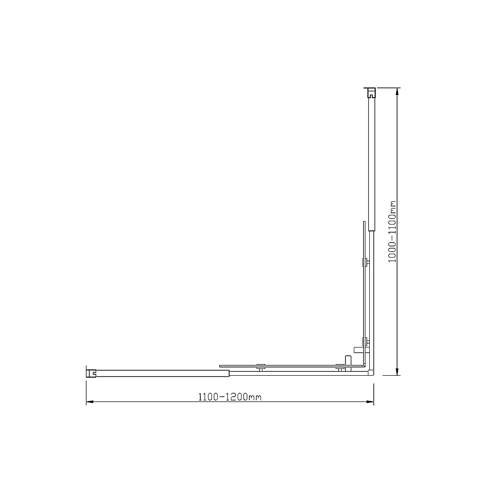 Adjustable 1200x1100mm Double Sliding Door Glass Shower Screen in Black V63-843911