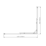 Adjustable 1200x900mm Double Sliding Door Glass Shower Screen in Black V63-844041