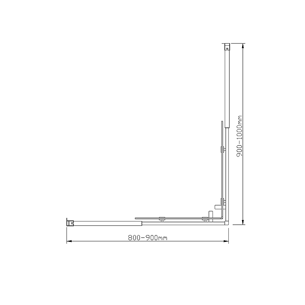 Adjustable 900x1000mm Double Sliding Door Glass Shower Screen in Black V63-844081