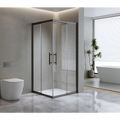 Adjustable 1000x900mm Double Sliding Door Glass Shower Screen in Black V63-844121
