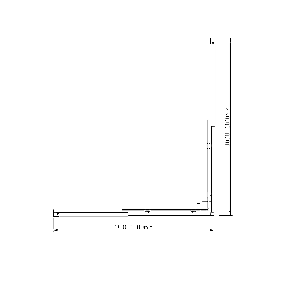 Adjustable 1000x1200mm Double Sliding Door Glass Shower Screen in Black V63-844151