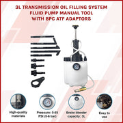 3L Transmission Oil Filling System Fluid Pump Manual Tool With 8pc ATF Adaptors V63-844271