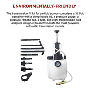 3L Transmission Oil Filling System Fluid Pump Manual Tool With 8pc ATF Adaptors V63-844271