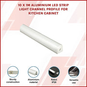 10 x 1M V-Style Aluminium LED Strip Light Channels for Cabinet Lighting V63-844301