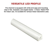 10 x 1M V-Style Aluminium LED Strip Light Channels for Cabinet Lighting V63-844301