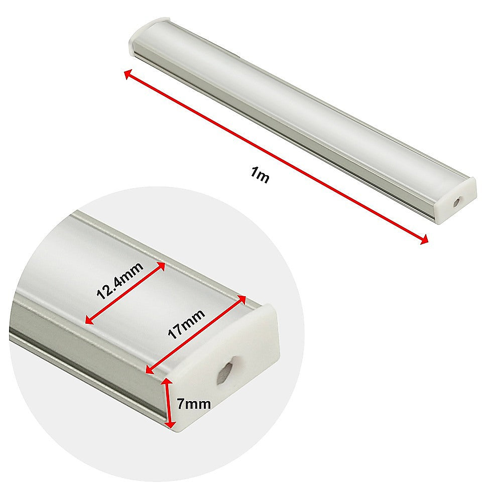 10 x 1M U-Style Aluminium LED Strip Light Channels for Cabinet Lighting V63-844311