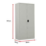 Two-Door Metal Cabinet Shelf Storage for Home Office Gym V63-844331