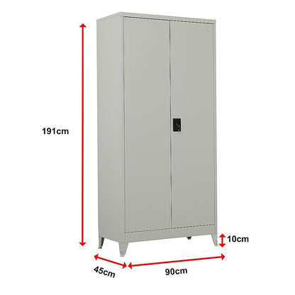 Two-Door Metal Cabinet Shelf Storage for Home Office Gym V63-844341