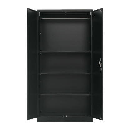 Two-Door Metal Cabinet Shelf Storage for Home Office Gym V63-844351